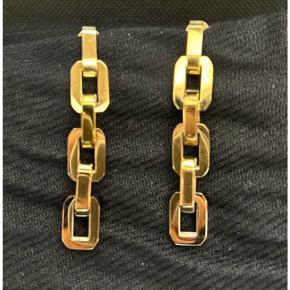 Eddie Borgo 12k Gold Vermeil Chain Supra Link Earrings - Picture 1 of 3